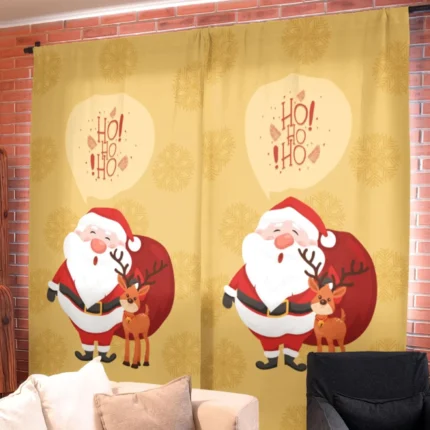 Ho Ho Ho Design Christmas Curtain - Image 3