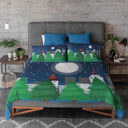 Christmas Moon Christmas Bedsheet
