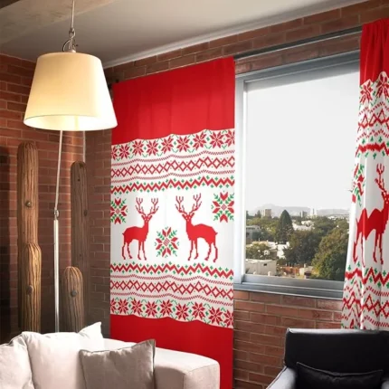 Reindeer Printed Christmas Curtain - Image 4
