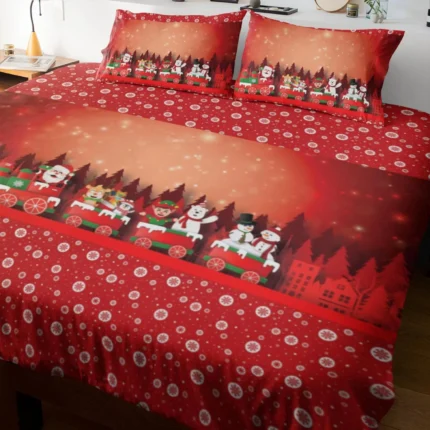 Christmas Train Christmas Bedsheet - Image 2