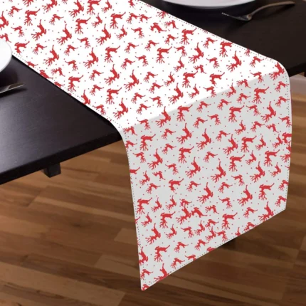 Xmas Reindeer, White Christmas Table Runner - Image 2