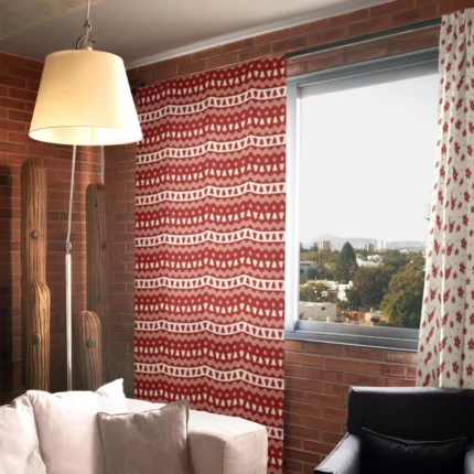 Snow & Xmas Tree Pattern Christmas Curtain - Image 3