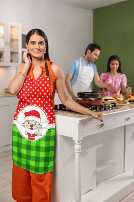 Cute Santa Printed Christmas apron - Image 3