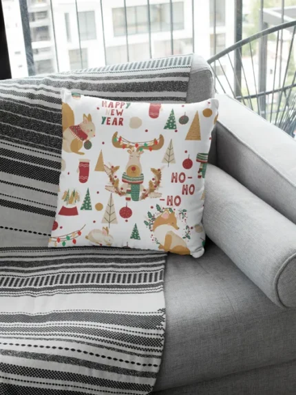 Animals Pattern Christmas Cushion Cover