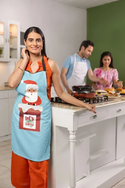 Lets Get Baked Printed Christmas apron - Image 3