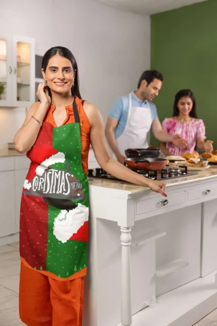Merry Christmas Printed Christmas apron - Image 2