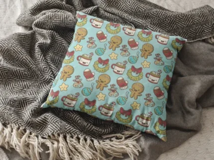 Christmas Festive Pattern Cushion Cover - Image 2