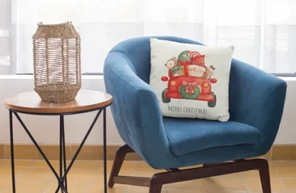 3D Santa Design Christmas Cushion Cover - Image 2