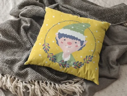 Adorable Elf Christmas Cushion Cover - Image 3