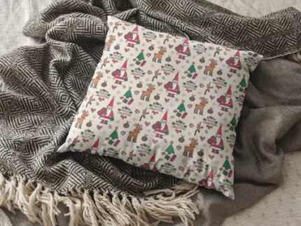 Santa Pattern Christmas Cushion Cover - Image 3