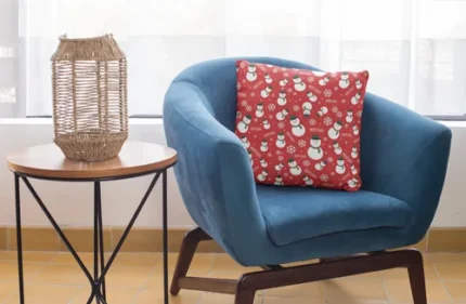 Small Snowman Pattern Christmas Cushion Cover - Image 3