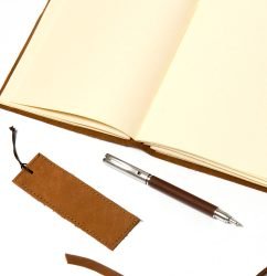 handmade leather journal gift set