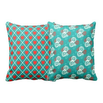 Giftsmate Decorative Cushion Cover Cotton for Couple Bedroom Cordial Heart Valentine Bed Home Sofa Printed Throw Cushion Cover Set of 2 - Image 1