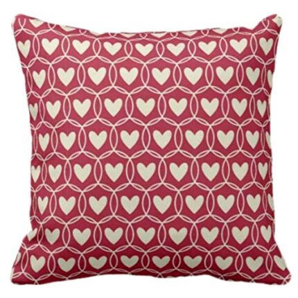 Giftsmate Decorative Cushion Cover Cotton for Couple Bedroom Love Hearts Valentine Bed Home Sofa Printed Throw Cushion Cover - Image 1
