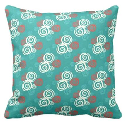 Giftsmate Decorative Cushion Cover Cotton for Couple Bedroom Spiral Flower Valentine Bed Home Sofa Printed Throw Cushion Cover - Image 1