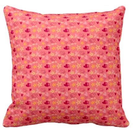 Giftsmate Decorative Cushion Cover Cotton for Couple Bedroom Stars Valentine Bed Home Sofa Hearts Printed Throw Cushion Cover - Image 1
