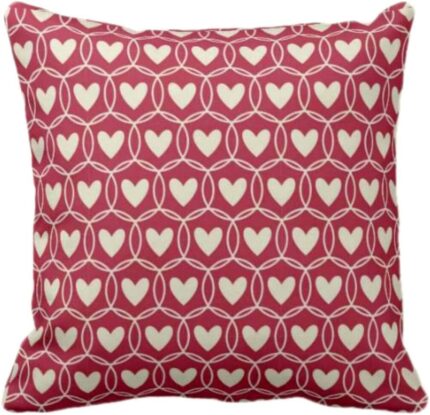 Giftsmate Decorative Cushion Covers Cotton for Couple Bedroom Valentine Bed Home Sofa Affectionate Hearts Printed Throw Cushion Cover Set of 3 - Image 3