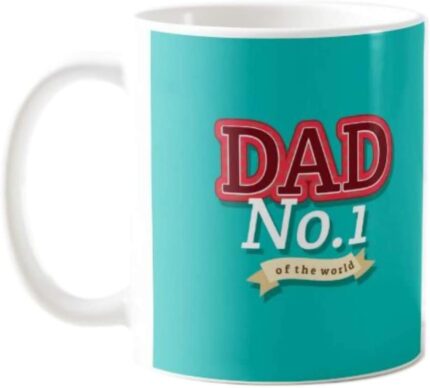 Giftsmate Fathers Day Gifts for Dad No.1 Of The World Gift Set of 4 - Mug, Cushion Cover, Coaster,Keychain - Image 3