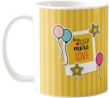 Giftsmate Mother's day Gifts For- New Mom Less Sleep More Love Gift Combo Hamper Set of 3 - Mug, Coaster, Cushion Cover 12x12 - Image 3