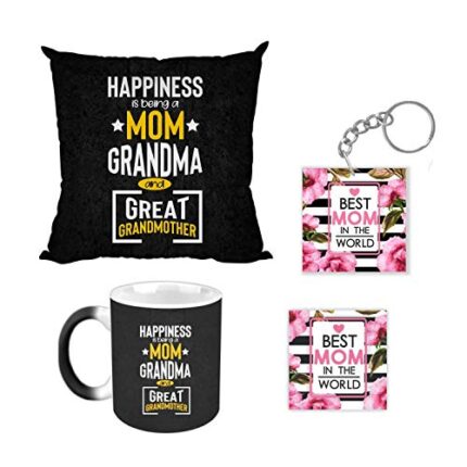 Giftsmate Mother's day Gifts for Mom - Mum You Are Gold Gift Combo Hamper Set of 4 -Mug, Coaster,Keychain, Cushion Cover 12x12 - Image 1