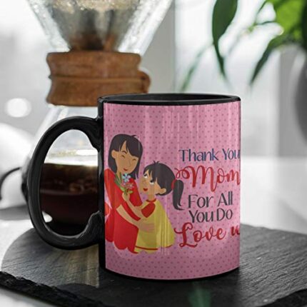 Giftsmate Mother's day Gifts for Mom - Thank You Mom For All You Do Love U Gift Combo Hamper Set of 2 - Mug, Coaster - Image 1