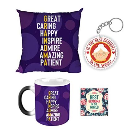 Giftsmate Mother's day Gifts for Mom - There is This Girl Who Stole My Heart She Calls Me Mom Daughter Gift Combo Hamper Set of 4 - Mug, Coaster,Keychain, Cushion Cover 12x12 - Image 1