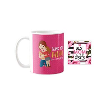 Giftsmate Mother's day Gifts for Mom - World's Best Mom Gift Combo Hamper Set of 2 - Mug, Coaster - Image 1