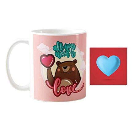 Giftsmate Valentine Gift Combo for Girlfriend Wife Mug All You Need is Love Teddy - Image 1