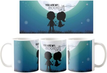 Giftsmate Valentine Gift Combo for Girlfriend Wife You and Me Forever Cushion Cover, Mug, Coaster - Image 3