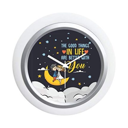 Giftsmate Valentine Gifts for Girlfriend Boyfriend Husband Wife Desk Clock Wooden Framed Good Things in Life are Better with You