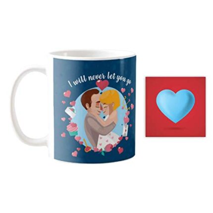 Giftsmate Valentine Gifts for Girlfriend Boyfriend Mug I will Never Let You Go Boy Girl with Coaster - Image 1