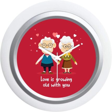 Giftsmate Valentine Gifts for Girlfriend Desk Clock Wooden Framed Love is Growing Old with You Love