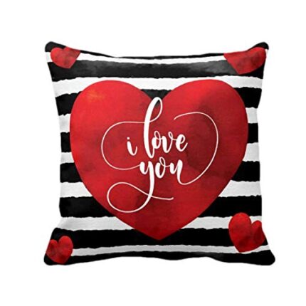 Giftsmate Valentine Gifts for Girlfriend Wife Cushion Cover I Love You Throw Pillow Love - Image 1