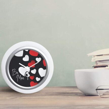 Giftsmate Valentine Gifts for Girlfriend Wife Desk Clock Wooden Framed Be Mine Love - Image 3