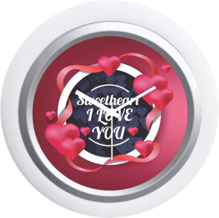 Giftsmate Valentine Gifts for Girlfriend Wife Desk Clock Wooden Framed I Love You Cats