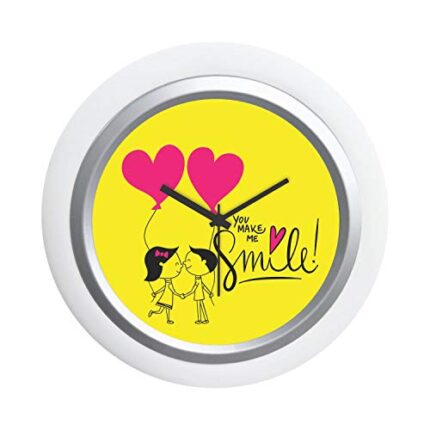 Giftsmate Valentine Gifts for Girlfriend Wife Desk Clock Wooden Framed You Make Me Smile Love