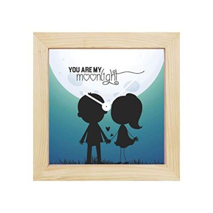 Giftsmate Valentine Gifts for Girlfriend Wife Desk Clock Wooden Framed You are My Moonlight