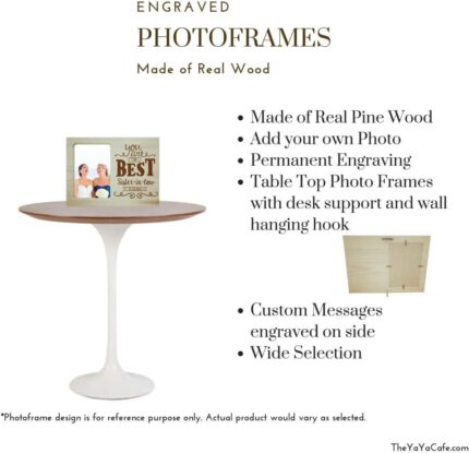 Giftsmate Valentine Gifts for Husband I am Proud Wife of Aweome Wife Engraved Wooden Photo Frame Plaque - Image 3