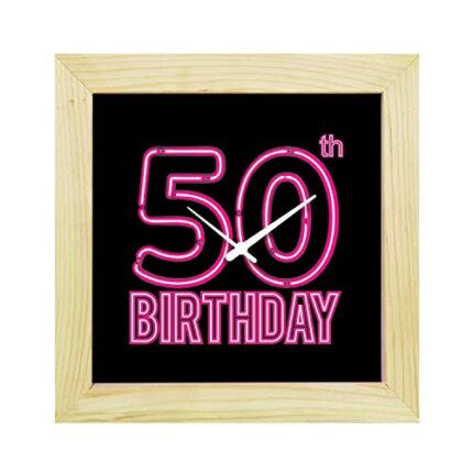 TheYaYaCafe 6X6 Inches 50Th Birthday Gifts Desk Clock Canvas