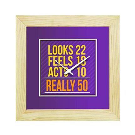 TheYaYaCafe 6X6 Inches 50Th Birthday Gifts Desk Clock Looks Feels Act Canvas