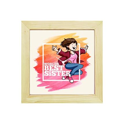TheYaYaCafe 6X6 Inches Birthday Bhaidooj Gifts for Brother, Desk Clock Funky Worlds Best Sister Table Clock