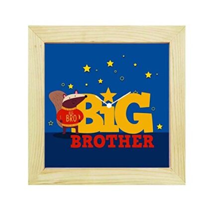 TheYaYaCafe 6X6 Inches Birthday Gifts for Brother, Desk Clock Big Brother Canvas