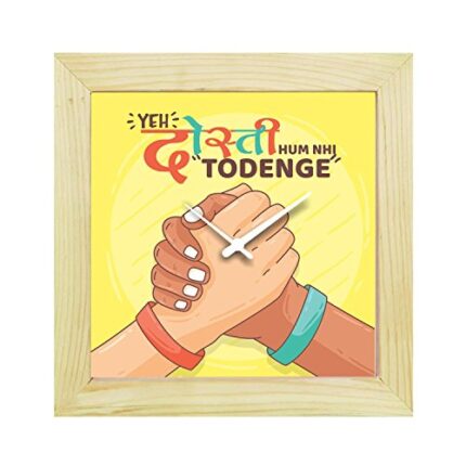 TheYaYaCafe 6X6 Inches, Desk Clock Yeh Dosti Hum Nhi Todenge Canvas