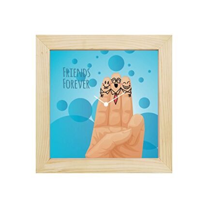 TheYaYaCafe 8X8 Inches, Desk Clock Smiley Friends Forever Canvas