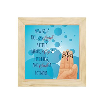 TheYaYaCafe 8X8 Inches, Desk Clock Together Like Hands Canvas