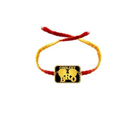 TheYaYaCafe Baby Boy's Acrylic Printed Gold Rakhi - Image 1