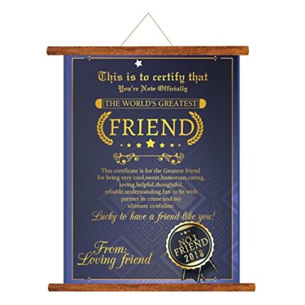 TheYaYaCafe Best Friends Gifts Scroll Greeting Card Certificate for Worlds Greatest Friend - 15X20 Inches - Image 1