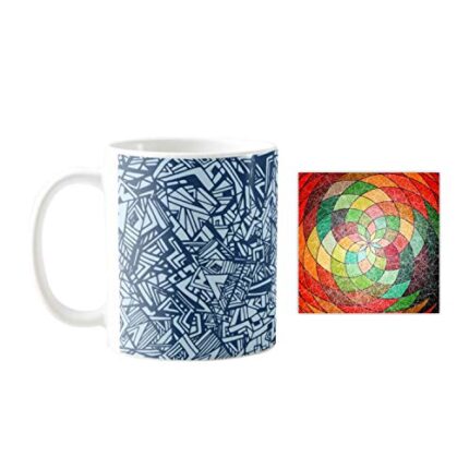 TheYaYaCafe?¢ Bewitchingly Abstract Printed Ceramic Coffee Mug 330ml with Coaster - Image 1
