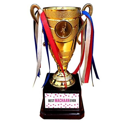 TheYaYaCafe Birthday Day Gifts for Brother in Law, Tamil Jiju Best Machaan Ever Trophy Award for Jiju - Champion Golden - Image 1