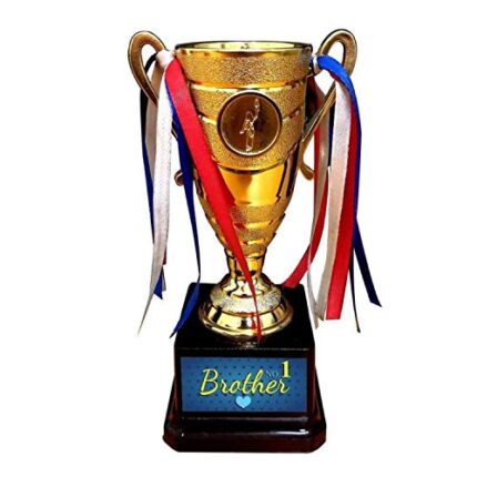 TheYaYaCafe Birthday Gift for Brother, No 1 Brother Trophy Award - Champion Golden - Image 1